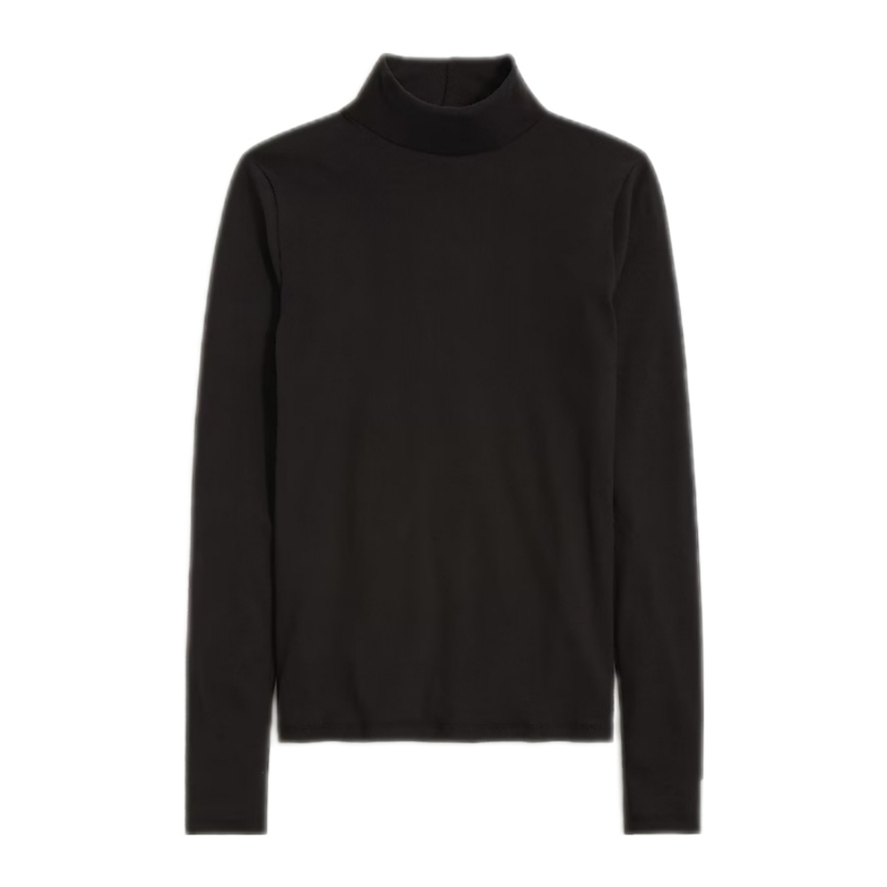 J Crew Factory Ribbed-knit mockneck top in Black size XXS NWT BU469 - Picture 4 of 9